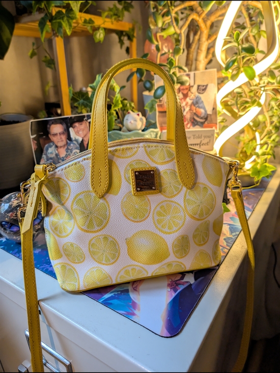 Dooney & Bourke Handbags - Dooney & Bourke Limone Ruby Bitsy Bag Lemon Print Crossbody Purse Handbag